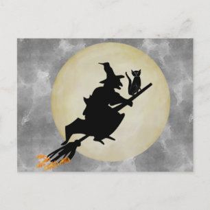 Witch en Cat Briefkaart