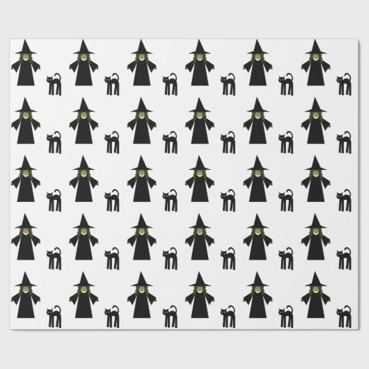 Witch en Cat Gift Wrapping Paper by Cheeky Witch Cadeaupapier (Vlak)