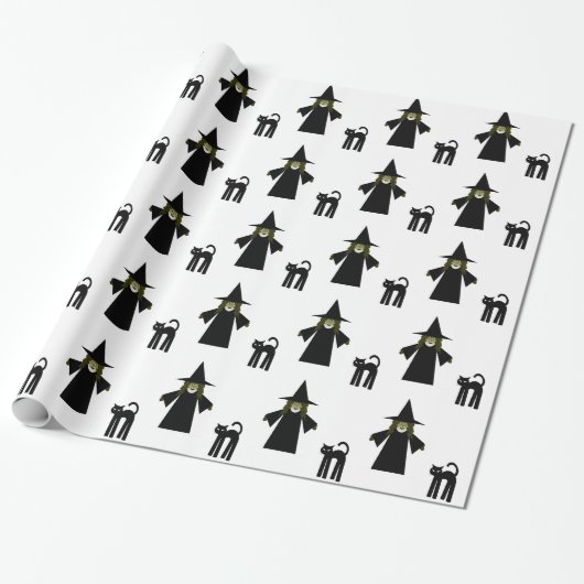 Witch en Cat Gift Wrapping Paper by Cheeky Witch Cadeaupapier (Uitgerold)