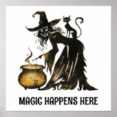 Witch en Cat Poster (Voorkant)