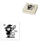 Witch en Cat Stamp - Aanpassen met uw namen! Rubberstempel (Gestempeld)