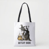 Witch en Cat Tote Bag (Voorkant)