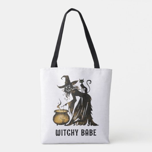 Witch en Cat Tote Bag (Achterkant)