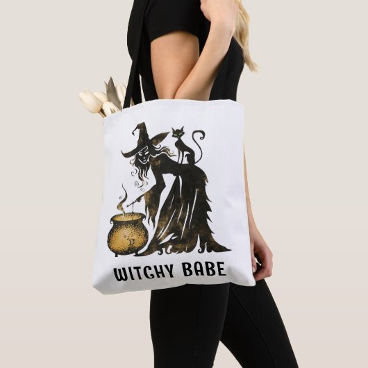 Witch en Cat Tote Bag (Dichtbij)
