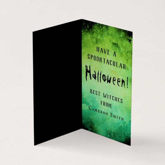 Witch en cauldron Halloween minikaart Visitekaartje (Binnen)