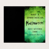 Witch en cauldron Halloween minikaart Visitekaartje (Binnenkant ongevouwen)