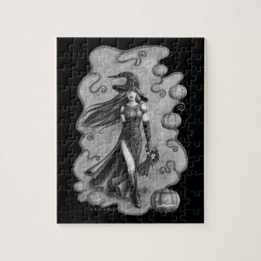 Witch en Doll Halloween Legpuzzel (Verticaal)
