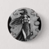 Witch en Doll Halloween Ronde Button 5,7 Cm (Voorkant)