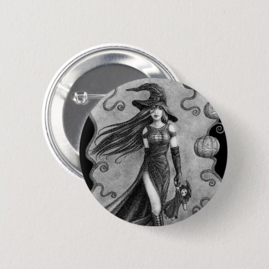 Witch en Doll Halloween Ronde Button 5,7 Cm (Voorkant /achterkant)