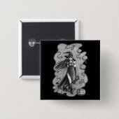 Witch en Doll Halloween Vierkante Button 5,1 Cm (Voorkant /achterkant)