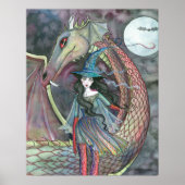 Witch en Dragon Poster van Molly Harrison (Voorkant)