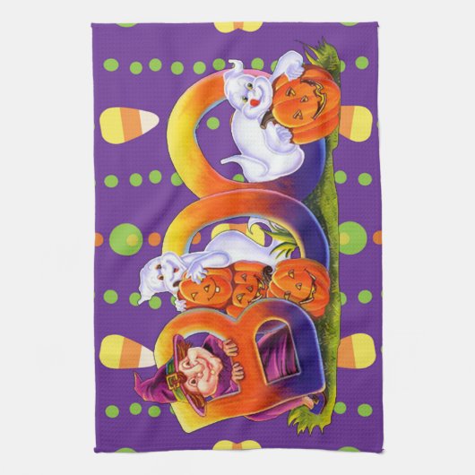 Witch en Ghost Boo Theedoek (Verticaal)