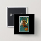 Witch en Hare Owl Vierkante Button 5,1 Cm (Voorkant /achterkant)