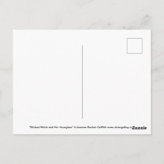 Witch en Hourglass Briefkaart (Achterkant)
