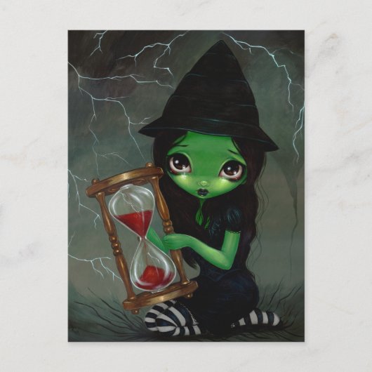 Witch en Hourglass Briefkaart (Voorkant)