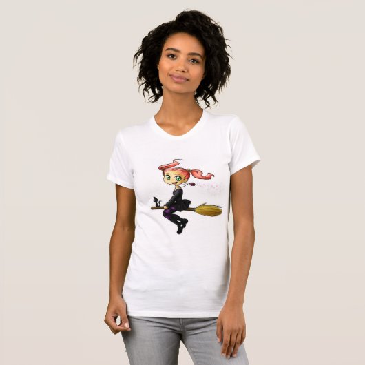 Witch en Kat T-shirt (Voorkant volledig)