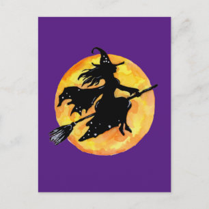 Witch en Moon Briefkaart