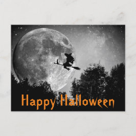 Witch en Moon Halloween Briefkaart