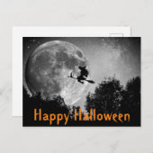 Witch en Moon Halloween  Briefkaart (Voorkant / Achterkant)