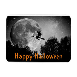 Witch en Moon Halloween Magneet