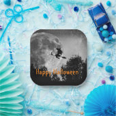 Witch en Moon Halloween  Papieren Bordje (Feest)