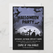 Witch en Moon Halloween Party Kaart (Voorkant)