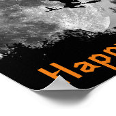 Witch en Moon Halloween  Poster (Hoek)