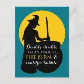 Witch en Moon Magic Spell Invitation Briefkaart (Voorkant)
