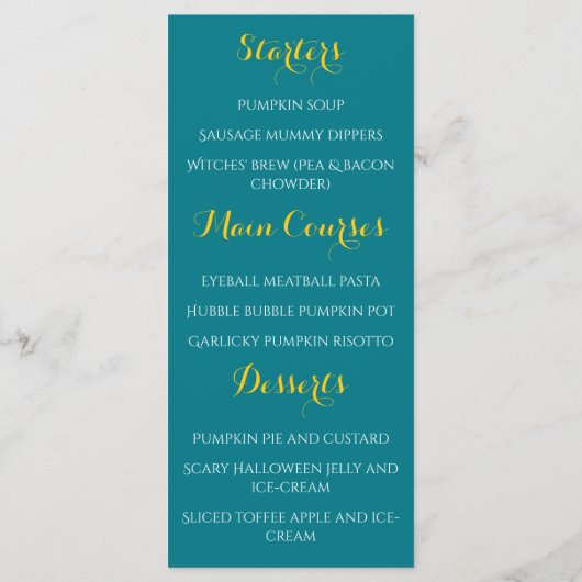 Witch en Moon Magic Spell Menu (Achterkant)