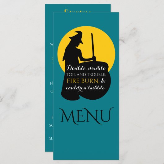 Witch en Moon Magic Spell Menu (Voorkant / Achterkant)