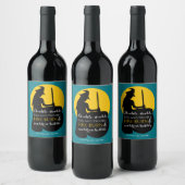 Witch en Moon Magic Spell Wine Label Wijn Etiket (Flessen)