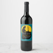 Witch en Moon Magic Spell Wine Label Wijn Etiket (Voorkant)