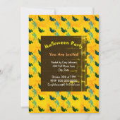 Witch en Mummy Pattern Halloween Retro Uitnodiging (Voorkant)