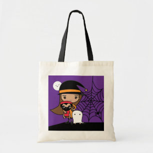 Witch en Pug Halloween Snoep Bag Tote Bag