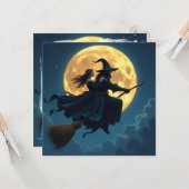 Witch en Warlock gepersonaliseerde Halloween Kaart (Voorkant / Achterkant in situ)