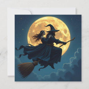 Witch en Warlock gepersonaliseerde Halloween Kaart
