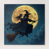 Witch en Warlock gepersonaliseerde Halloween Legpuzzel (Verticaal)