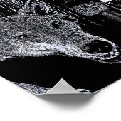 Witch en werewolven in de bossilhouette-kunst poster (Hoek)