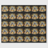 Witch en zwarte kat, Happy Halloween! Cadeaupapier (Vlak)