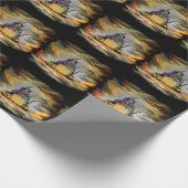 Witch en zwarte kat, Happy Halloween! Cadeaupapier (Hoek)