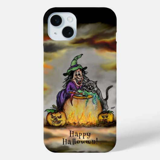 Witch en zwarte kat, Happy Halloween! Case-Mate iPhone Case (Achterkant)