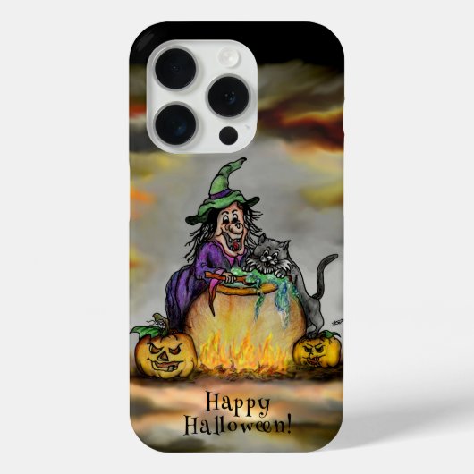 Witch en zwarte kat, Happy Halloween! Case-Mate iPhone Case (Achterkant)