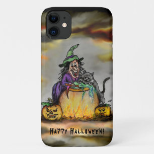 Witch en zwarte kat, Happy Halloween! Case-Mate iPhone Case