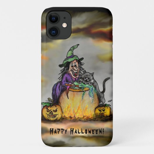 Witch en zwarte kat, Happy Halloween! Case-Mate iPhone Case (Achterkant)