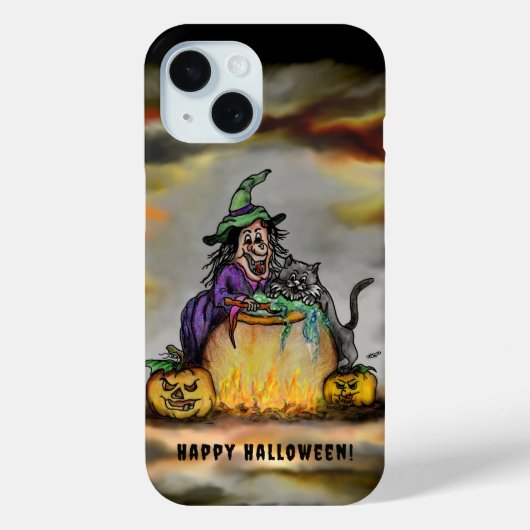 Witch en zwarte kat, Happy Halloween! Case-Mate iPhone Case (Achterkant)