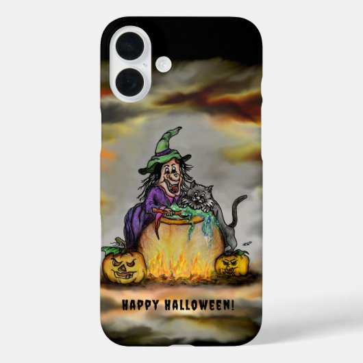 Witch en zwarte kat, Happy Halloween! Case-Mate iPhone Case (Achterkant)