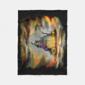 Witch en zwarte kat, Happy Halloween! Fleece Deken (Voorkant)