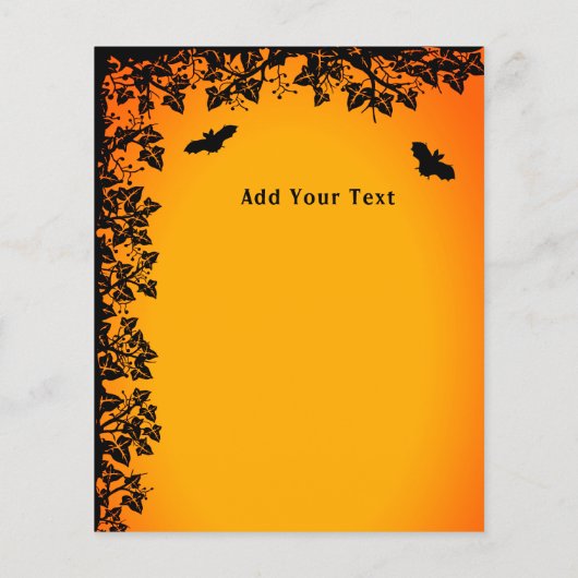 Witch en zwarte kat, Happy Halloween! Flyer (Achterkant)