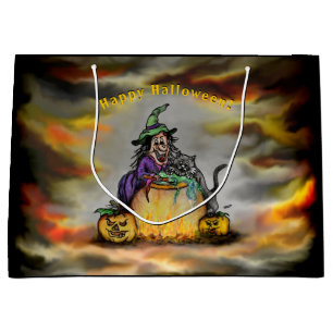 Witch en zwarte kat, Happy Halloween! Groot Cadeauzakje