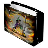 Witch en zwarte kat, Happy Halloween! Groot Cadeauzakje (Achterkant Gekanteld)